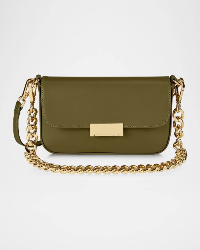 Edie Flap Leather Shoulder Bag